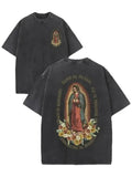 Vintage Mexican Folk Art Graphic T-Shirt - Our Lady of Guadalupe