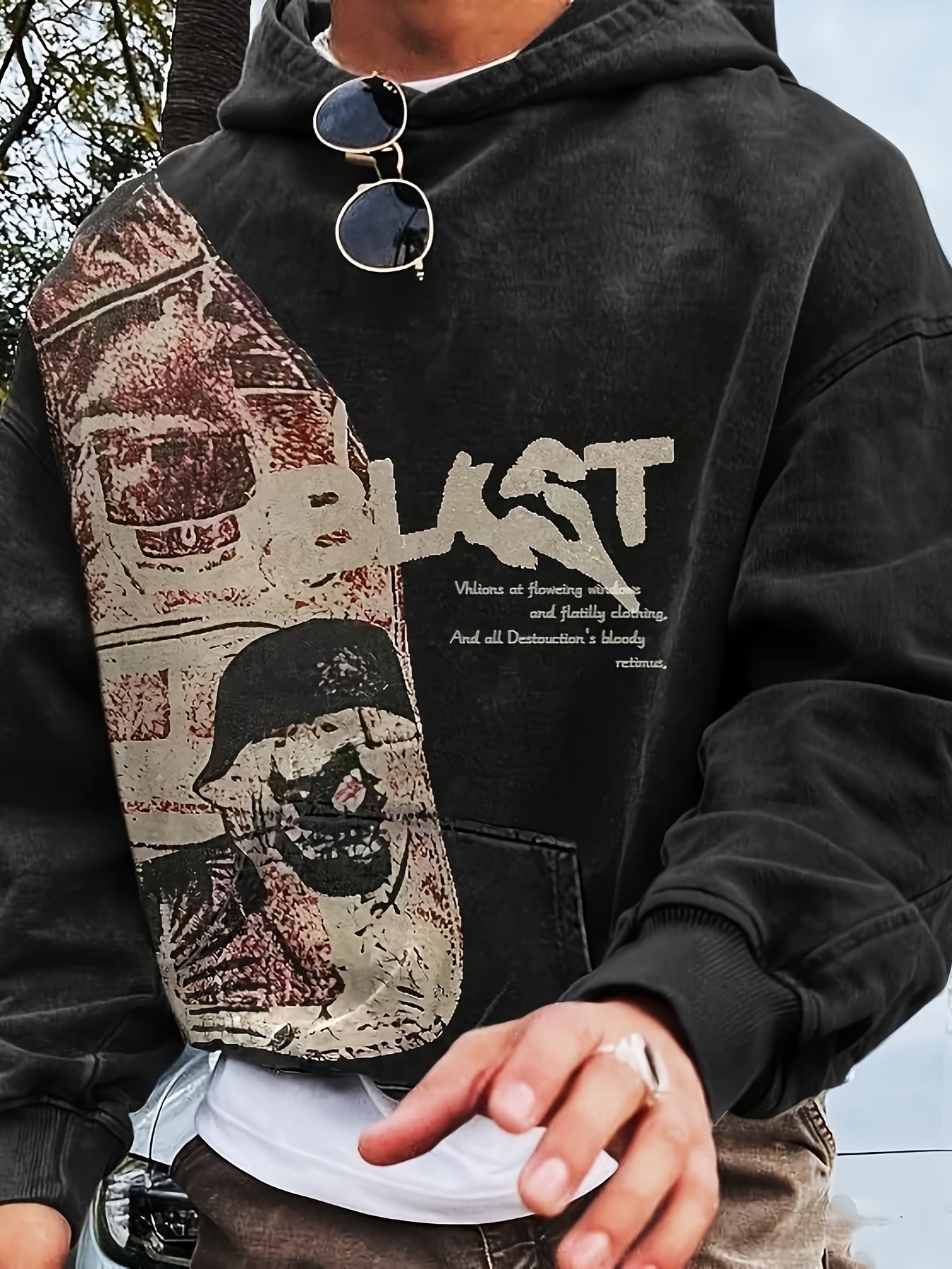 Street Style Skull Graphic Hoodie