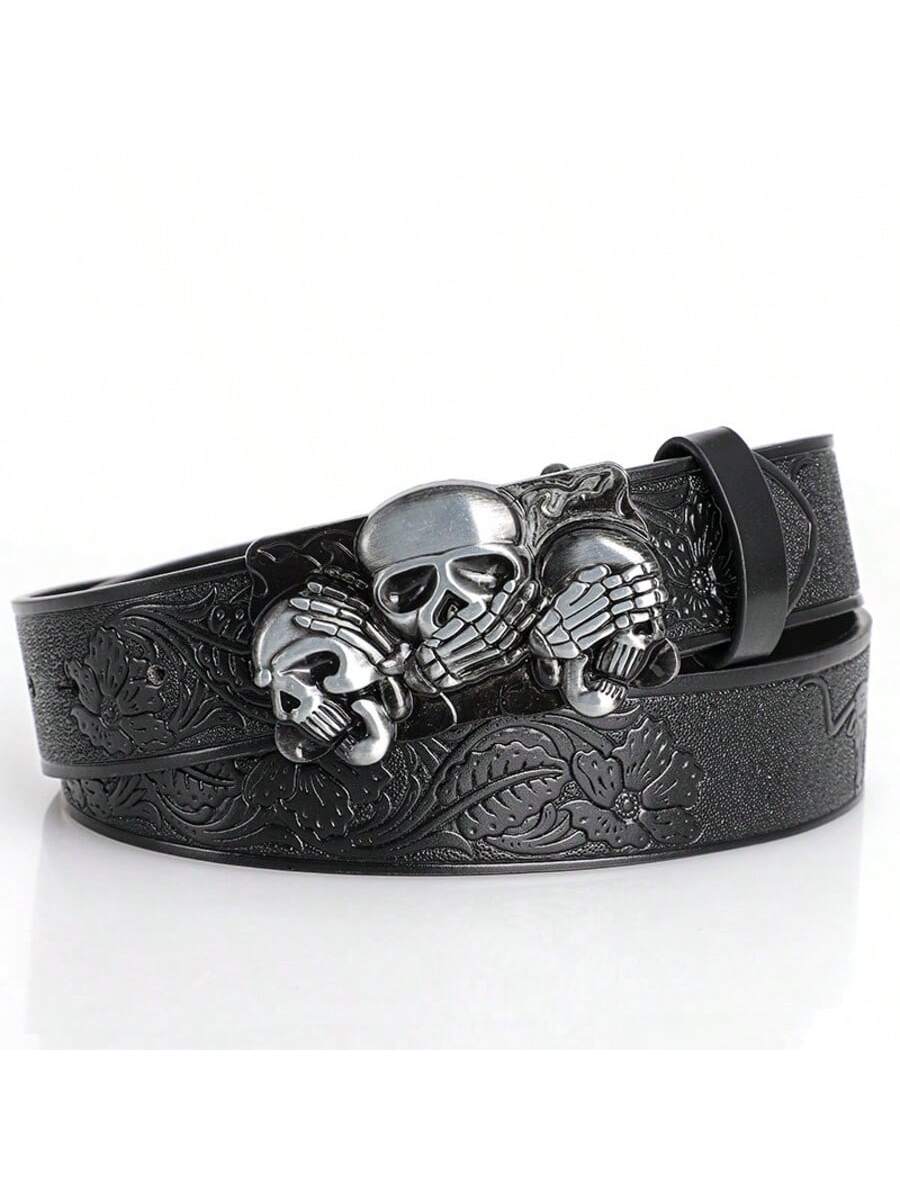 Gothic Skeleton Devil Belt - Y2K Dark Skull Buckle Street Belt