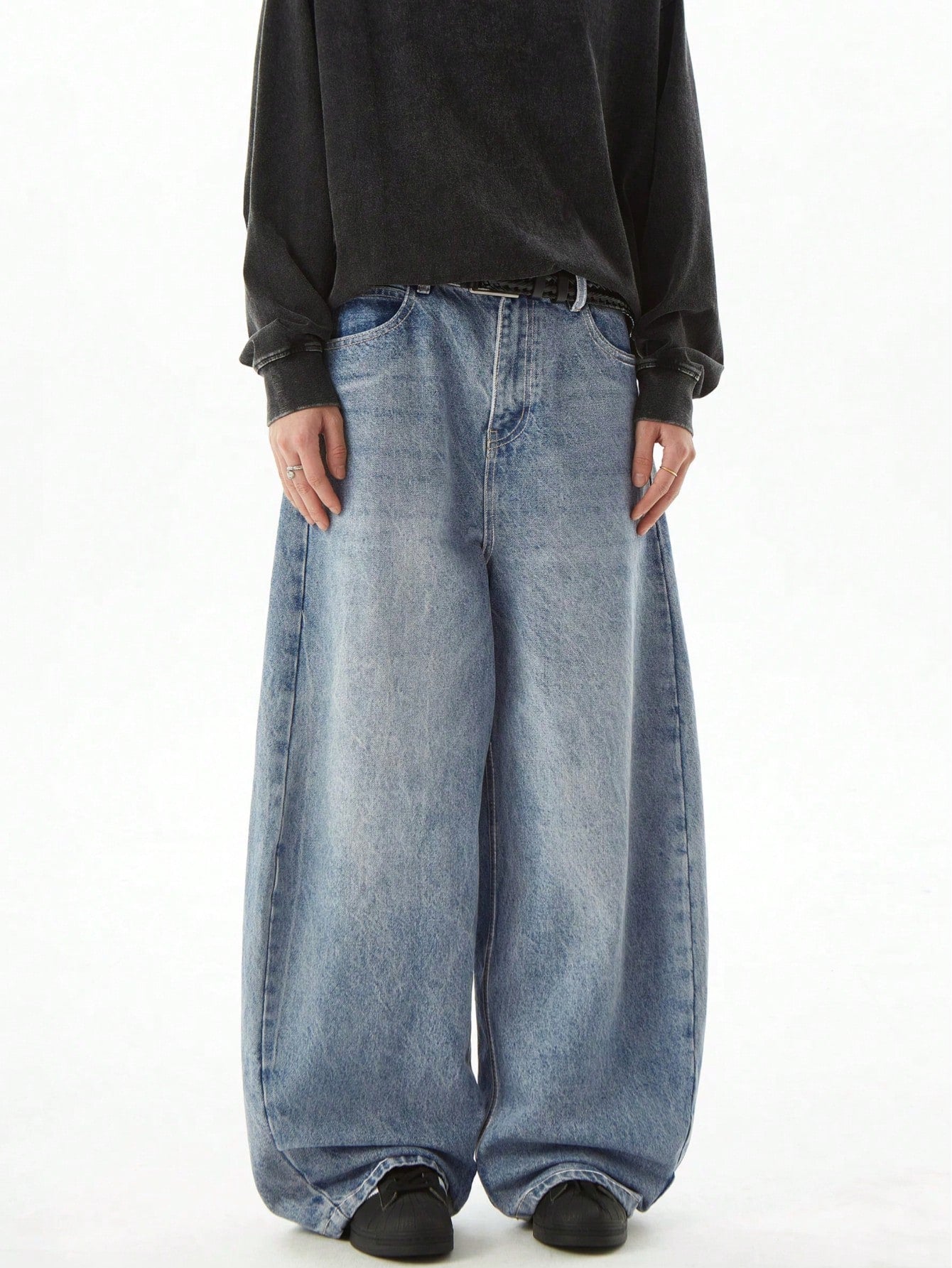 Loose Fit Casual Street Style Wide-Leg Couple Jeans