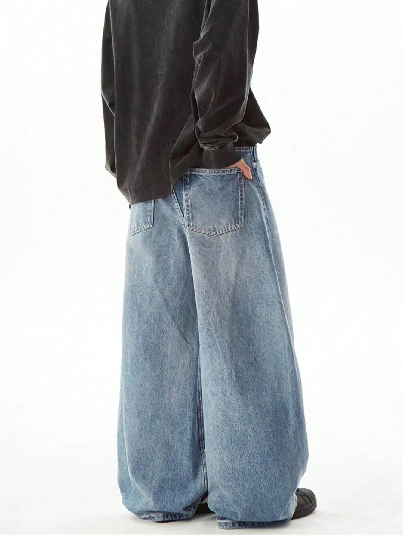 Loose Fit Casual Street Style Wide-Leg Couple Jeans