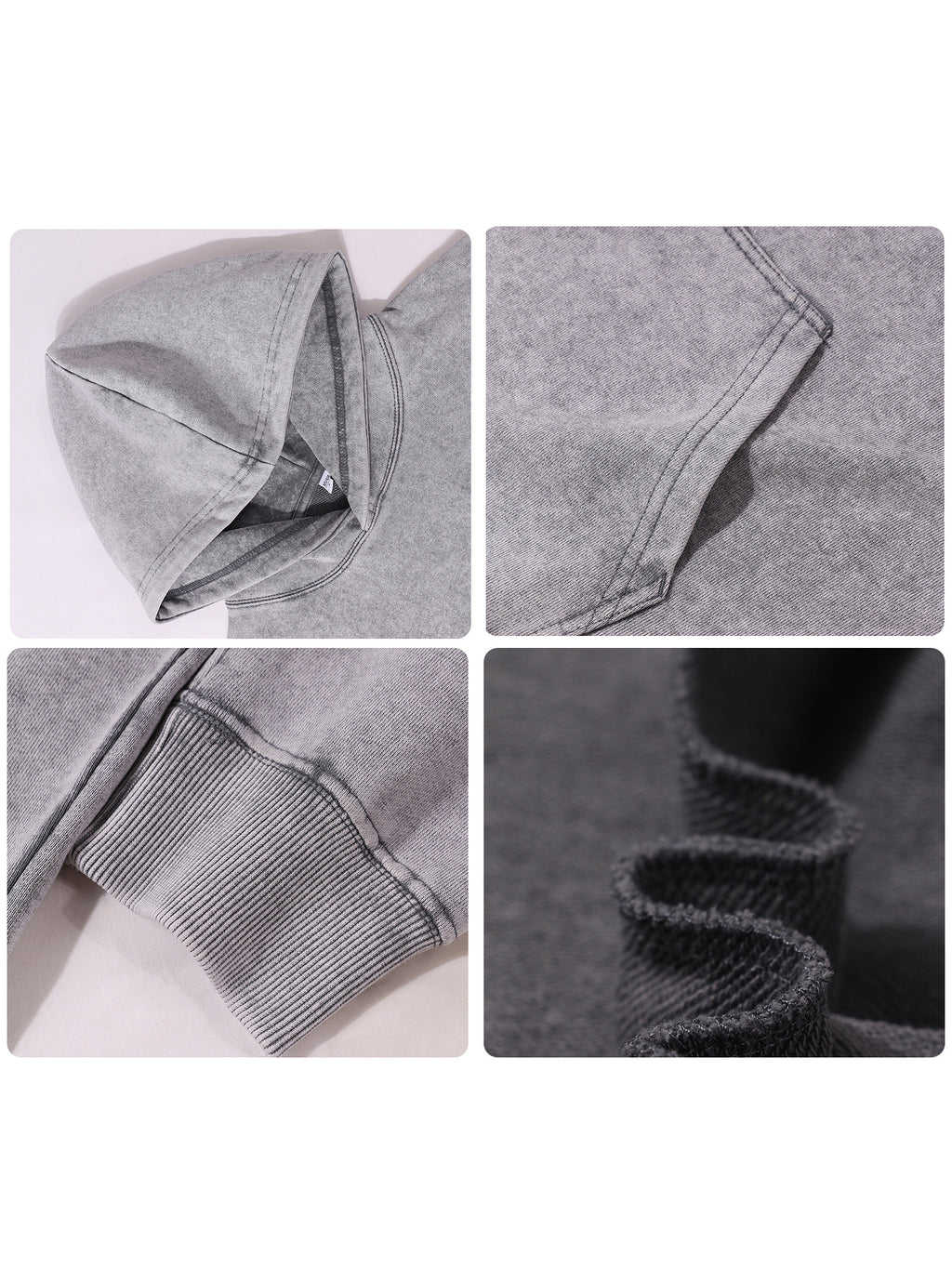 Vintage Style Washed Distressed Sweatshirt - Gothic Cross with Skull Motifs