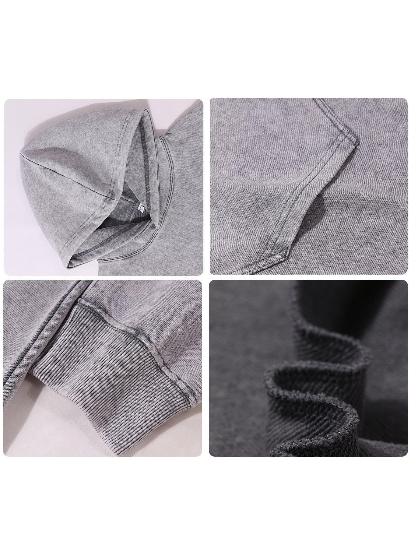 Vintage Style Washed Distressed Sweatshirt - Gothic Cross with Skull Motifs