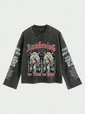 Men's Casual Graphic Long Sleeve T-Shirt - Religious Awakening Print