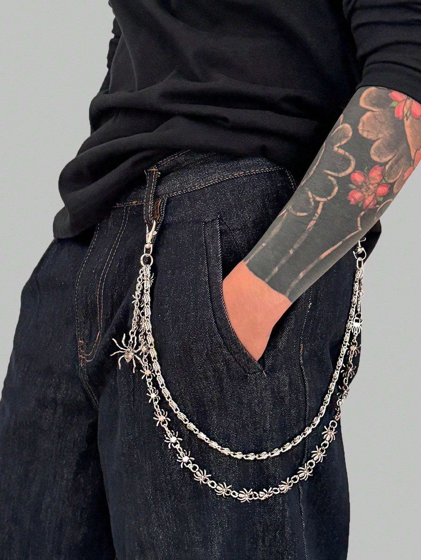 Punk Spider Waist Chain - Gothic Double Layer Pant Chain