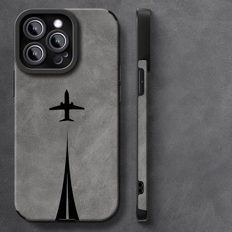 Creative Airplane Track Lambskin Phone Case
