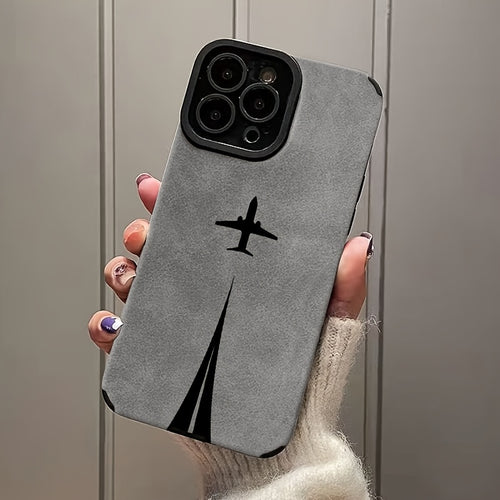 Creative Airplane Track Lambskin Phone Case