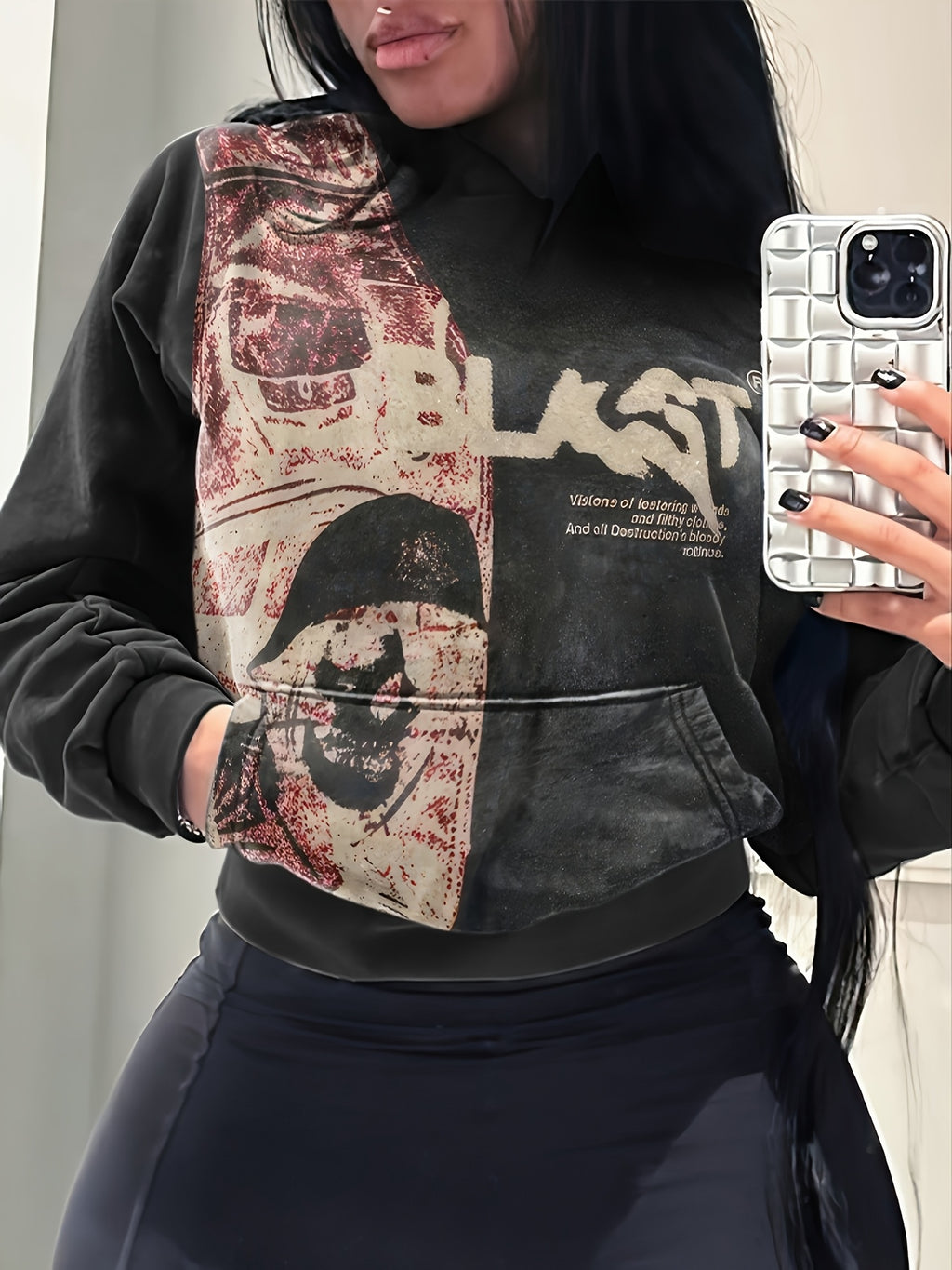 Street Style Skull Graphic Hoodie